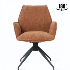 Eetkamerstoelen< Draaibare Eetkamerstoel Jerrel Roestbruin