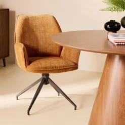 Eetkamerstoelen< Draaibare Eetkamerstoel Jerrel Roestbruin