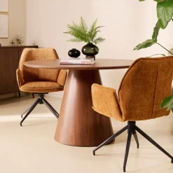 Eetkamerstoelen< Draaibare Eetkamerstoel Jerrel Roestbruin