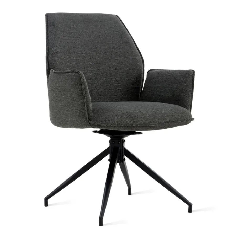 Eetkamerstoelen< Draaibare Eetkamerstoel Jerrel Antraciet