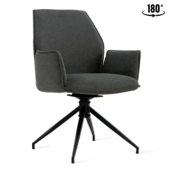 Eetkamerstoelen< Draaibare Eetkamerstoel Jerrel Antraciet