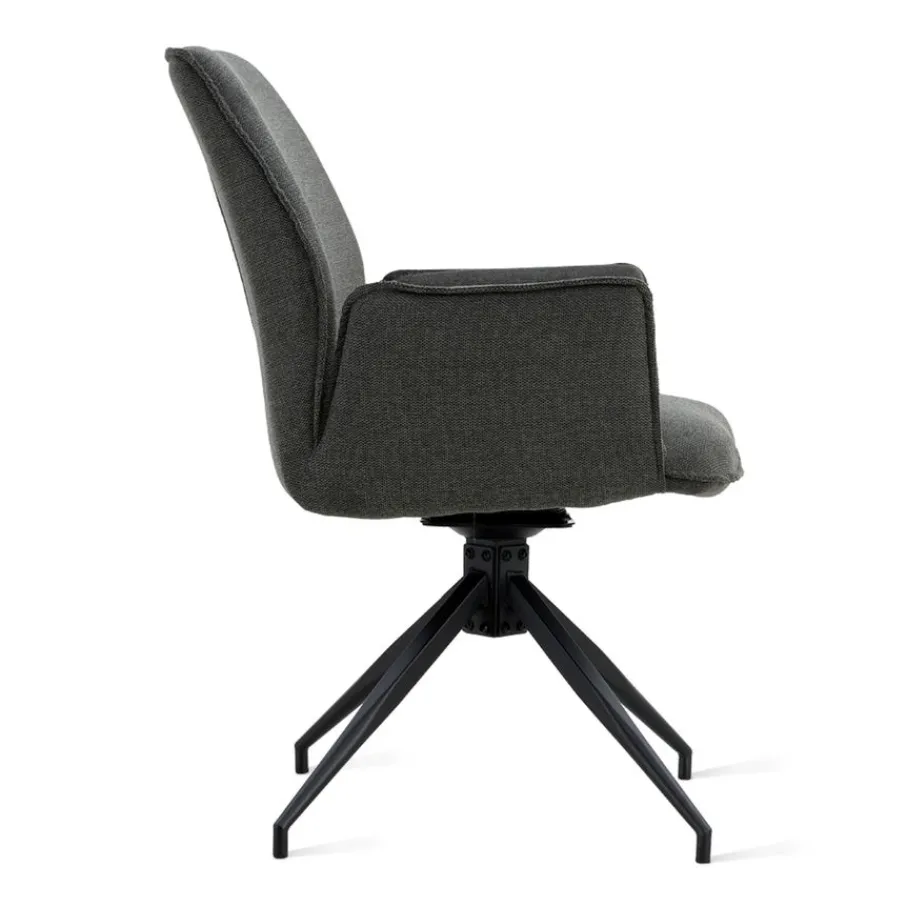 Eetkamerstoelen< Draaibare Eetkamerstoel Jerrel Antraciet