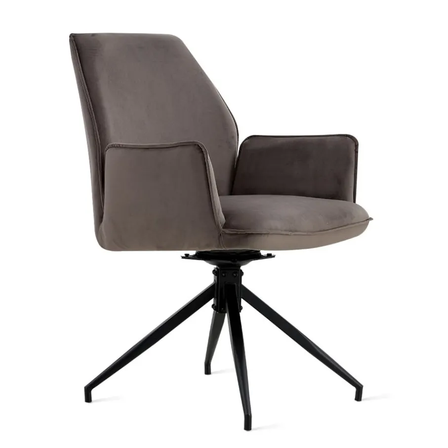 Eetkamerstoelen< Draaibare Eetkamerstoel Jerrel Grijs