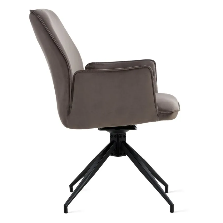 Eetkamerstoelen< Draaibare Eetkamerstoel Jerrel Grijs