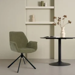 Eetkamerstoelen< Draaibare Eetkamerstoel Jerrel Groen