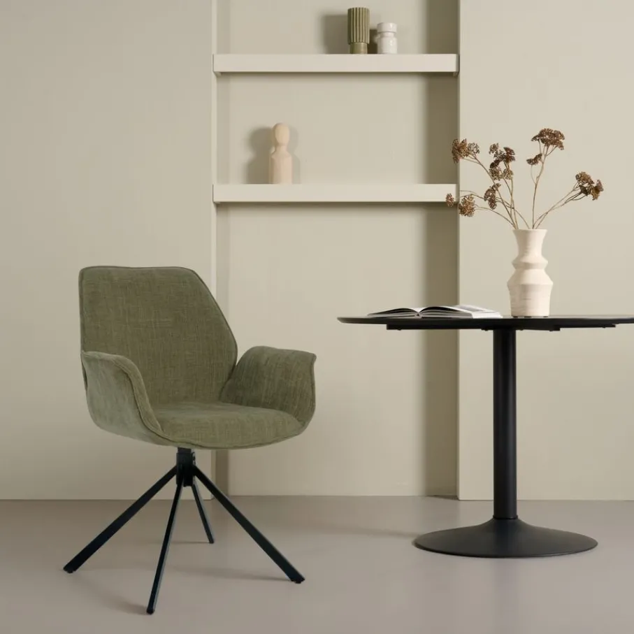 Eetkamerstoelen< Draaibare Eetkamerstoel Jerrel Groen