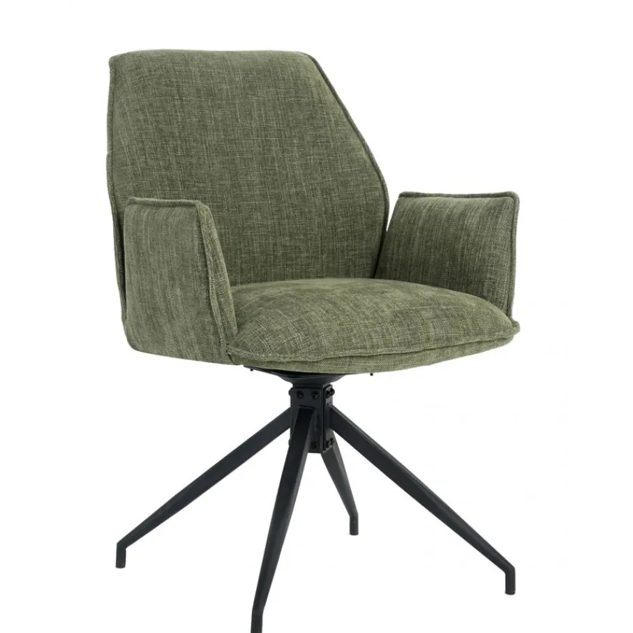 Eetkamerstoelen< Draaibare Eetkamerstoel Jerrel Groen