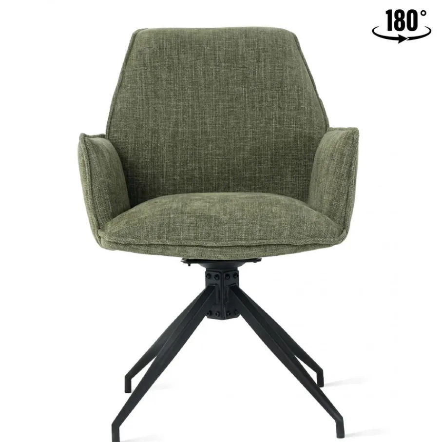 Eetkamerstoelen< Draaibare Eetkamerstoel Jerrel Groen