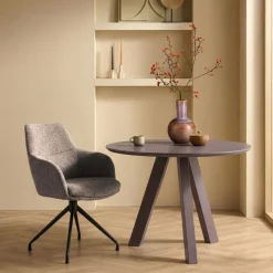 Eetkamerstoelen< Draaibare Eetkamerstoel Lowen Mocca