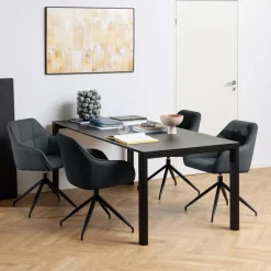 Eetkamerstoelen< Draaibare Eetkamerstoel Marit Donkergrijs
