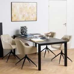 Eetkamerstoelen< Draaibare Eetkamerstoel Marit Beige