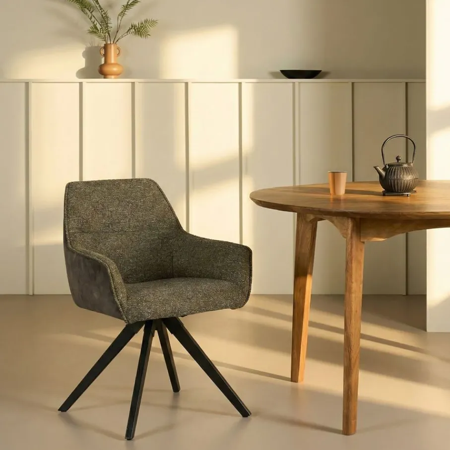 Eetkamerstoelen< Draaibare Eetkamerstoel Midgard Groen