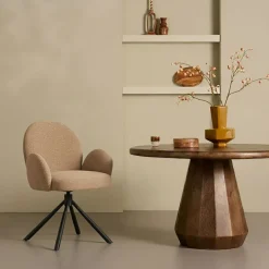Eetkamerstoelen< Draaibare Eetkamerstoel Moon Caramel