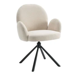 Eetkamerstoelen< Draaibare Eetkamerstoel Moon Crème