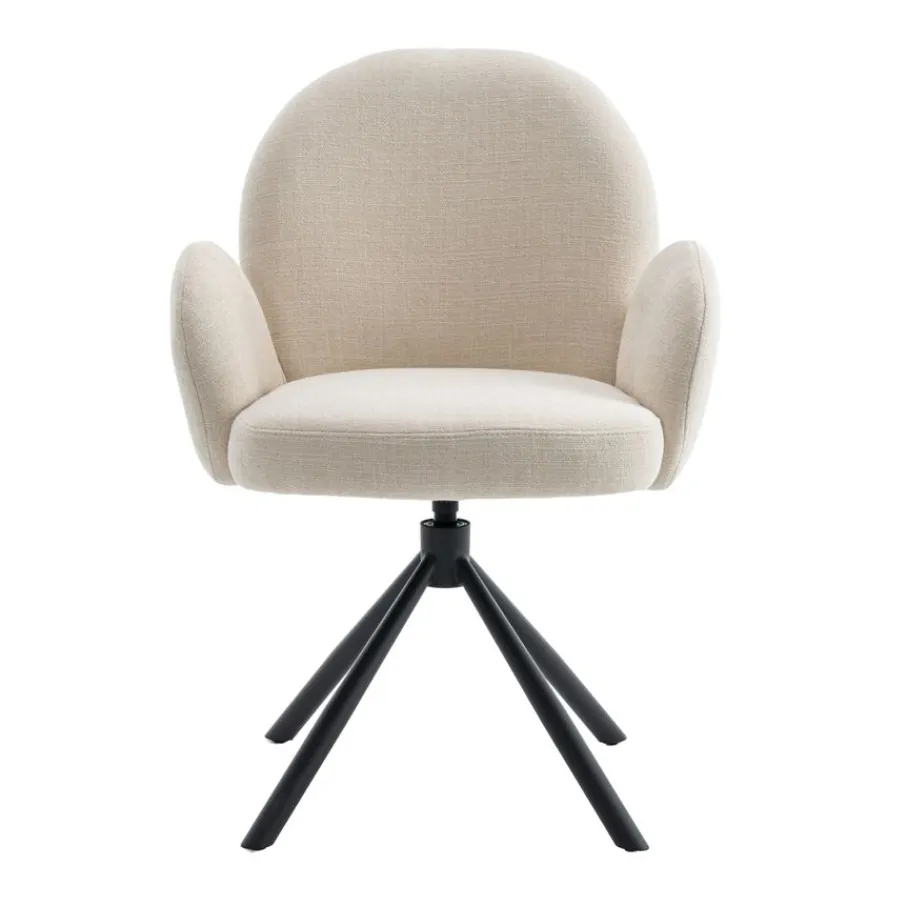 Eetkamerstoelen< Draaibare Eetkamerstoel Moon Crème