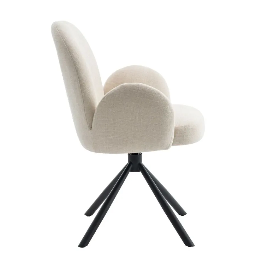 Eetkamerstoelen< Draaibare Eetkamerstoel Moon Crème