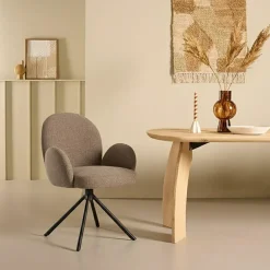 Eetkamerstoelen< Draaibare Eetkamerstoel Moon Mocca