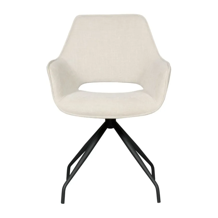 Eetkamerstoelen< Draaibare Eetkamerstoel Quito Crème