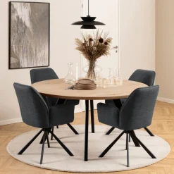 Eetkamerstoelen< Draaibare Eetkamerstoel Roar Donkergrijs