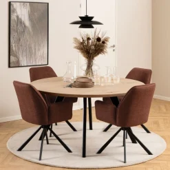 Eetkamerstoelen< Draaibare Eetkamerstoel Roar Terracotta