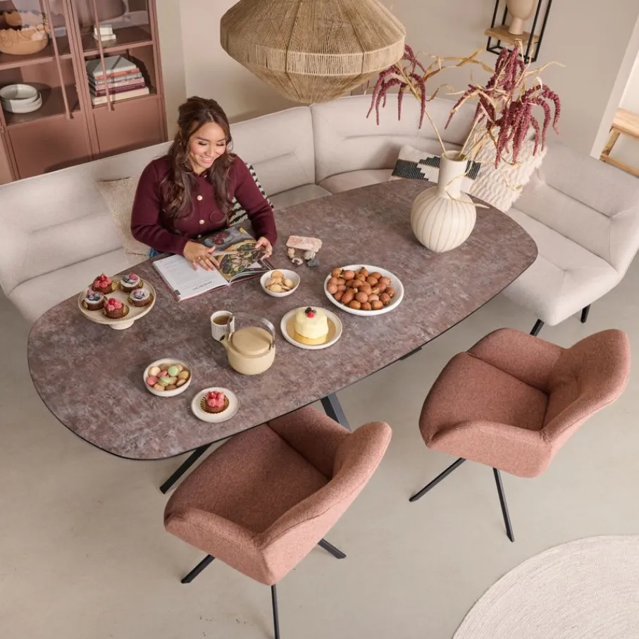 Eetkamerstoelen< Draaibare Eetkamerstoel Selnass Roze