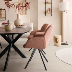 Eetkamerstoelen< Draaibare Eetkamerstoel Selnass Roze