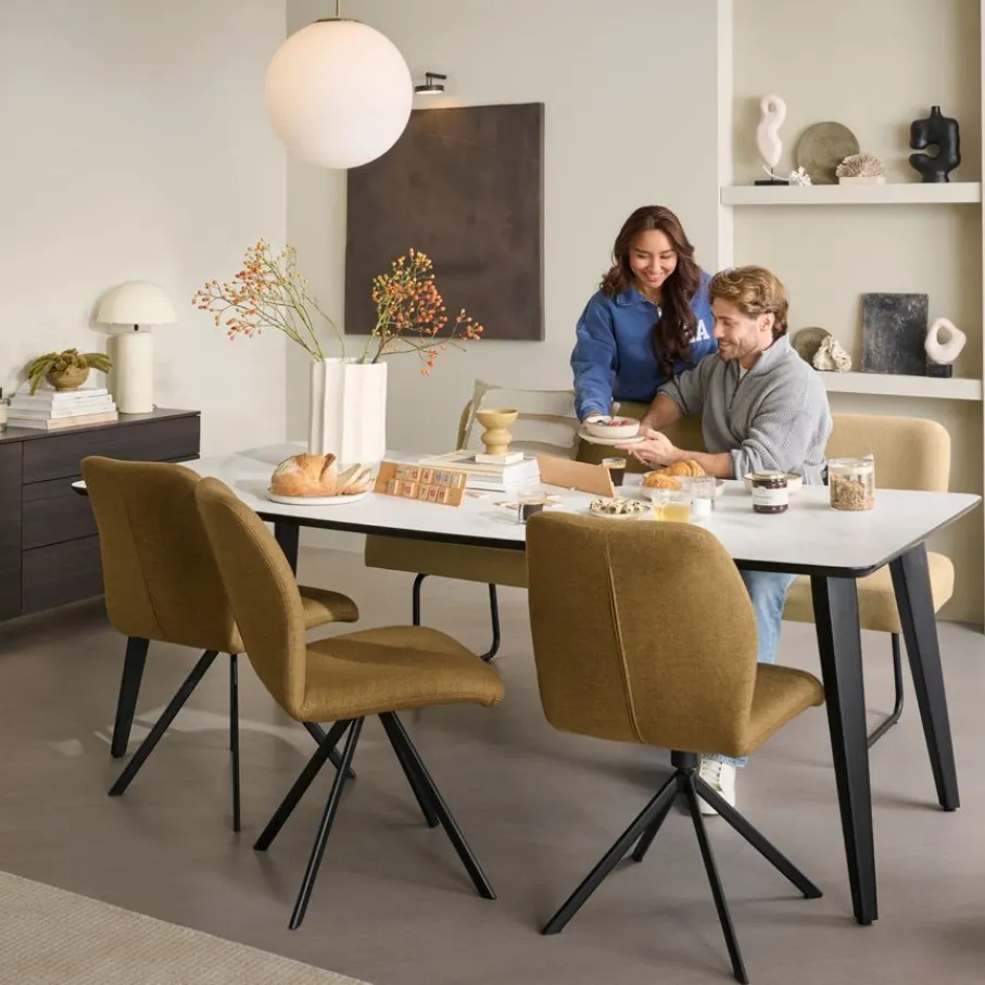 Eetkamerstoelen< Draaibare Eetkamerstoel Selnass Bruin