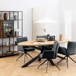 Eetkamerstoelen< Draaibare Eetkamerstoel Sverre Donkergrijs