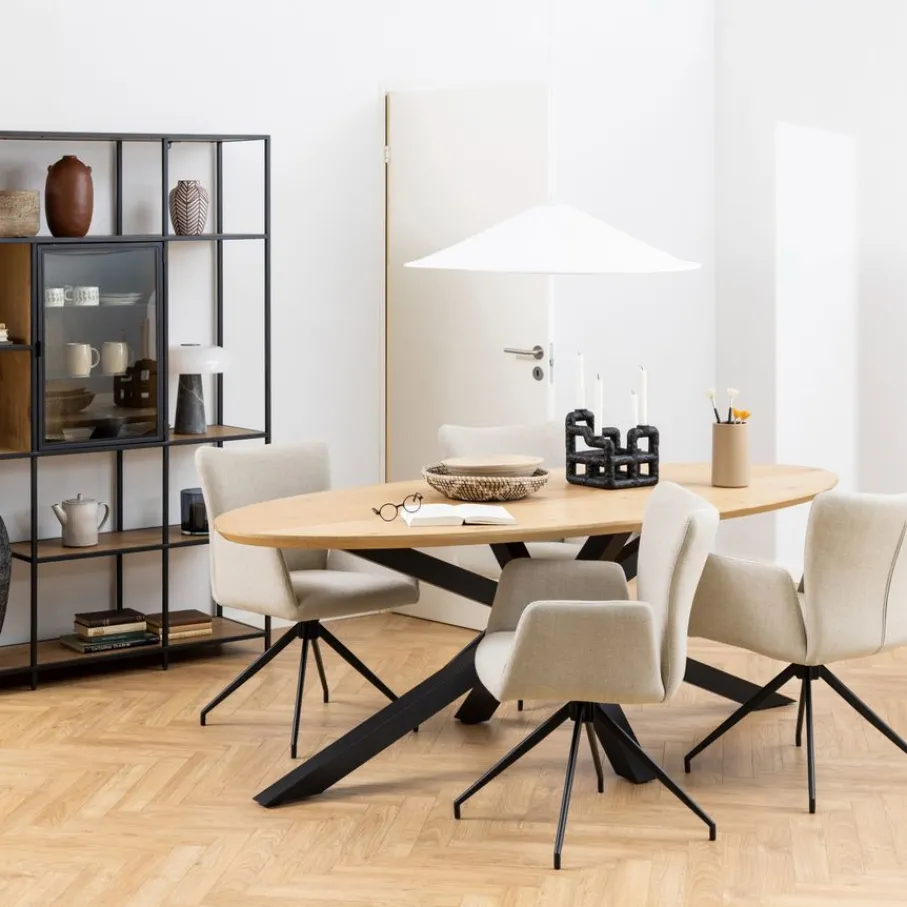 Eetkamerstoelen< Draaibare Eetkamerstoel Sverre Beige