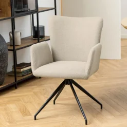 Eetkamerstoelen< Draaibare Eetkamerstoel Sverre Beige