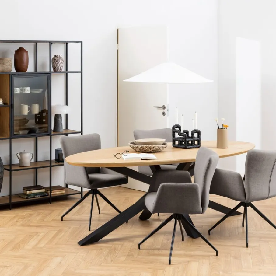 Eetkamerstoelen< Draaibare Eetkamerstoel Sverre Taupe