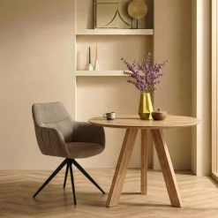 Eetkamerstoelen< Draaibare Eetkamerstoel Tibor Beige