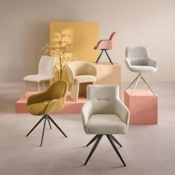 Eetkamerstoelen< Draaibare Eetkamerstoel Tonsberg Beige