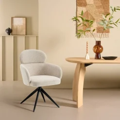 Eetkamerstoelen< Draaibare Eetkamerstoel Twin Greige