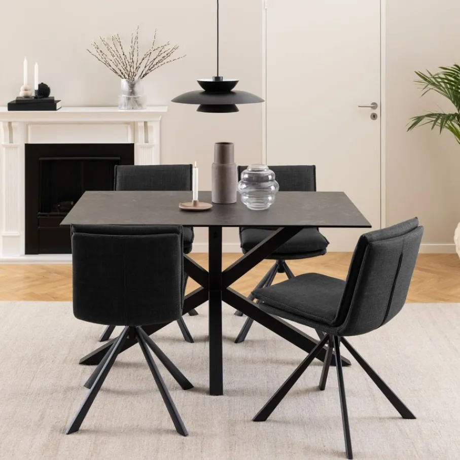 Eetkamerstoelen< Draaibare Eetkamerstoel Ulf Donkergrijs