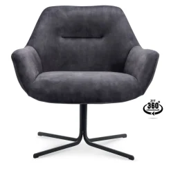 Fauteuils< Draaifauteuil Vaals Donkergrijs