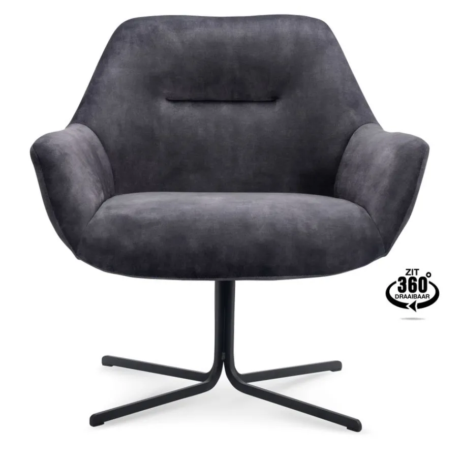 Fauteuils< Draaifauteuil Vaals Donkergrijs