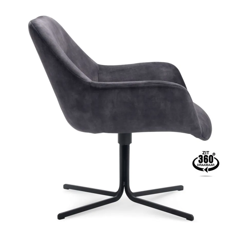 Fauteuils< Draaifauteuil Vaals Donkergrijs
