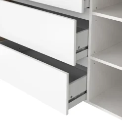 Ladekasten|Dressoirs< Dressoir Atlanta Eiken / Hoogglans Wit - 119x84x48 cm