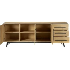 Dressoirs< Dressoir Batenburg Naturel - 210x80x45 cm