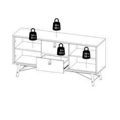 Dressoirs< Dressoir Denver Eiken - 150x72x40 cm