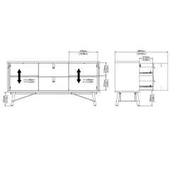 Dressoirs< Dressoir Denver Zwart / Walnoot - 150x72x40 cm