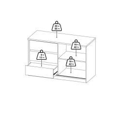 Opbergkasten< Dressoir Luna Eiken - 119x76x50 cm