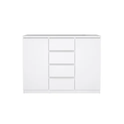 Opbergkasten< Dressoir Luna Hoogglans Wit - 121x91x50 cm