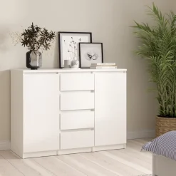 Opbergkasten< Dressoir Luna Wit - 121x91x50 cm