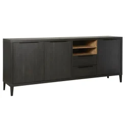 Dressoirs< Dressoir Zwanenburg Zwart - 225x90x48 cm