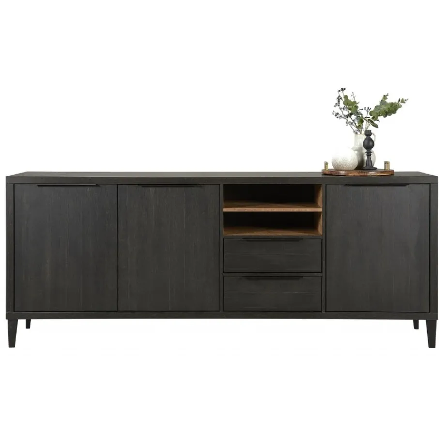 Dressoirs< Dressoir Zwanenburg Zwart - 225x90x48 cm