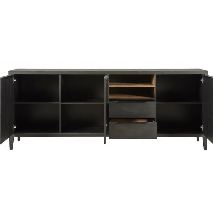 Dressoirs< Dressoir Zwanenburg Zwart - 225x90x48 cm