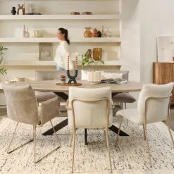 Eetkamerbanken< Eetkamerbank Trondheim Taupe - 180 cm