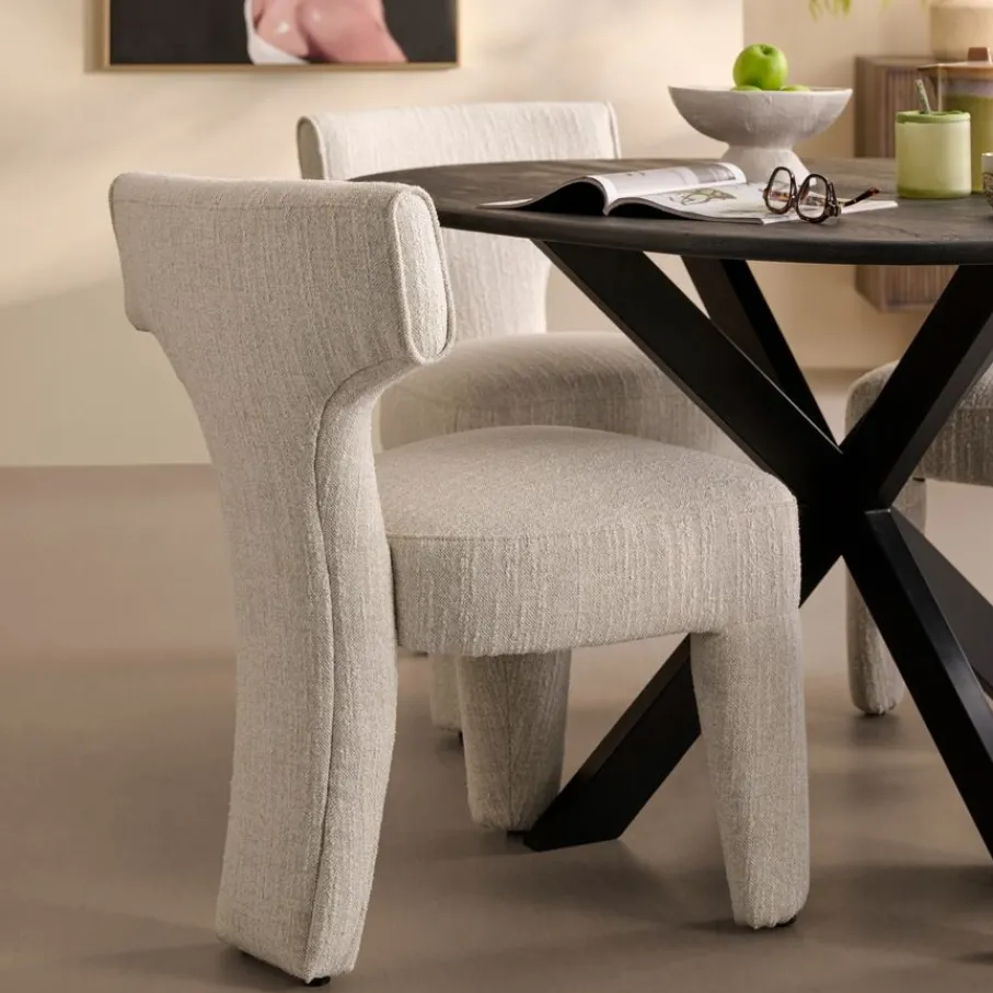 Eetkamerstoelen< Eetkamerstoel Alby Crème